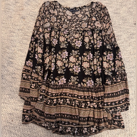 American Eagle Outfitters Tops - American Eagle Small Black Floral Boho Peasant Top